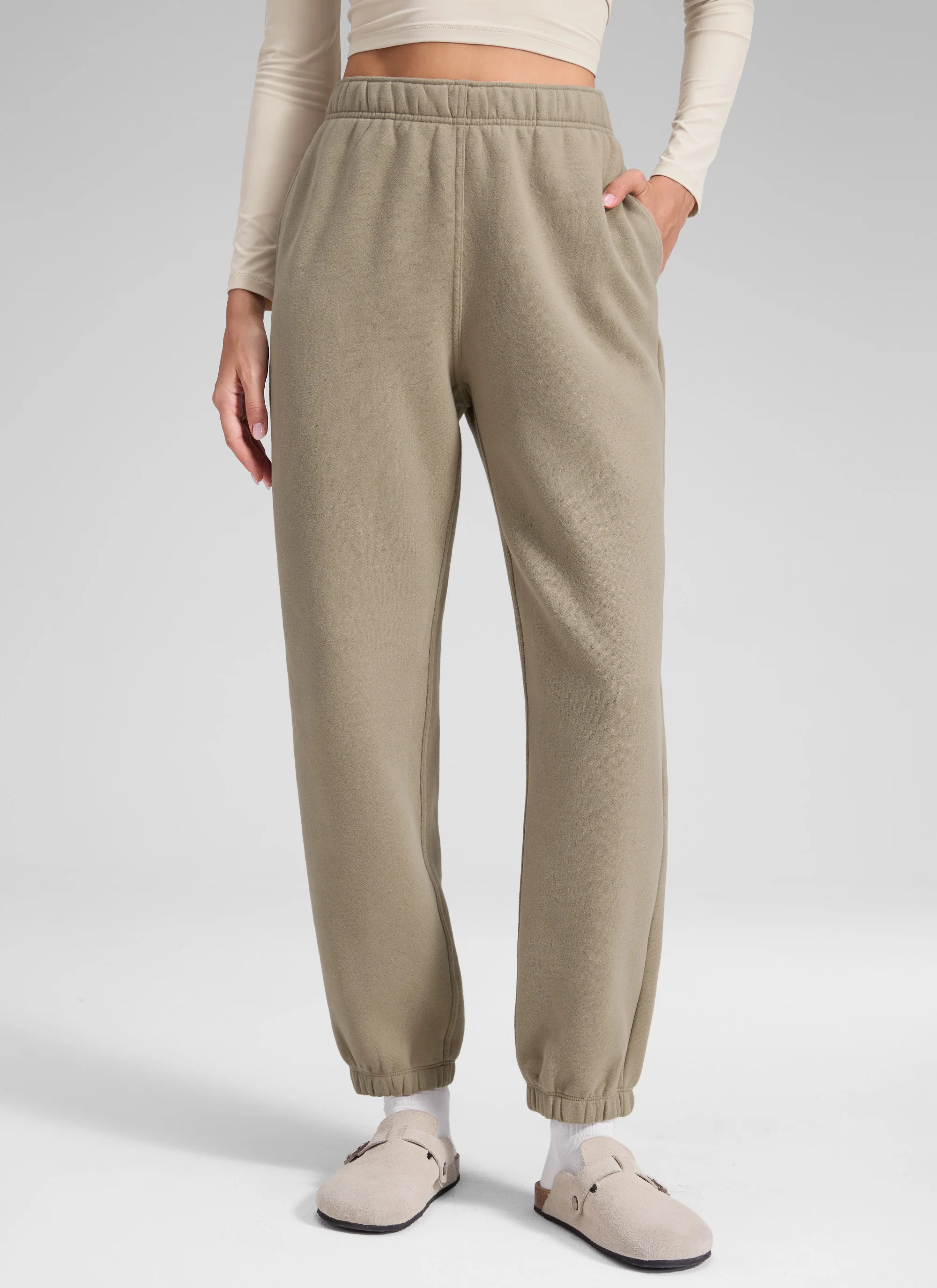 Fleece Lined High Rise Jogger Sweatpant 28''