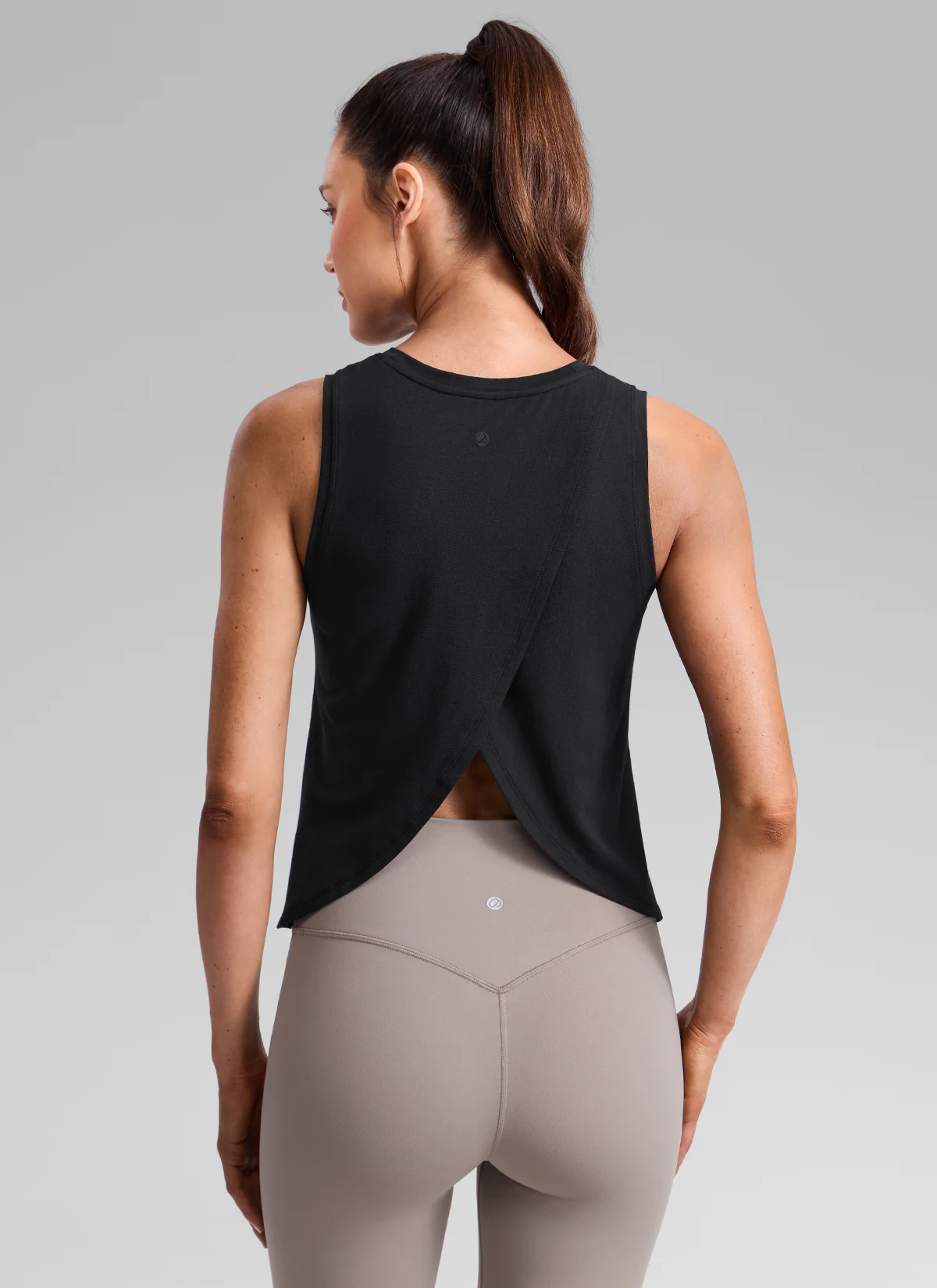 Poly Cotton-Blend Open Split Back Tank