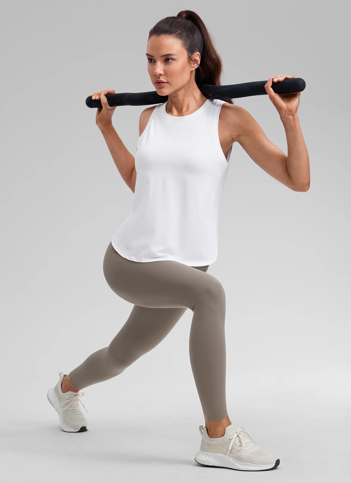 Poly Cotton-Blend Open Split Back Tank