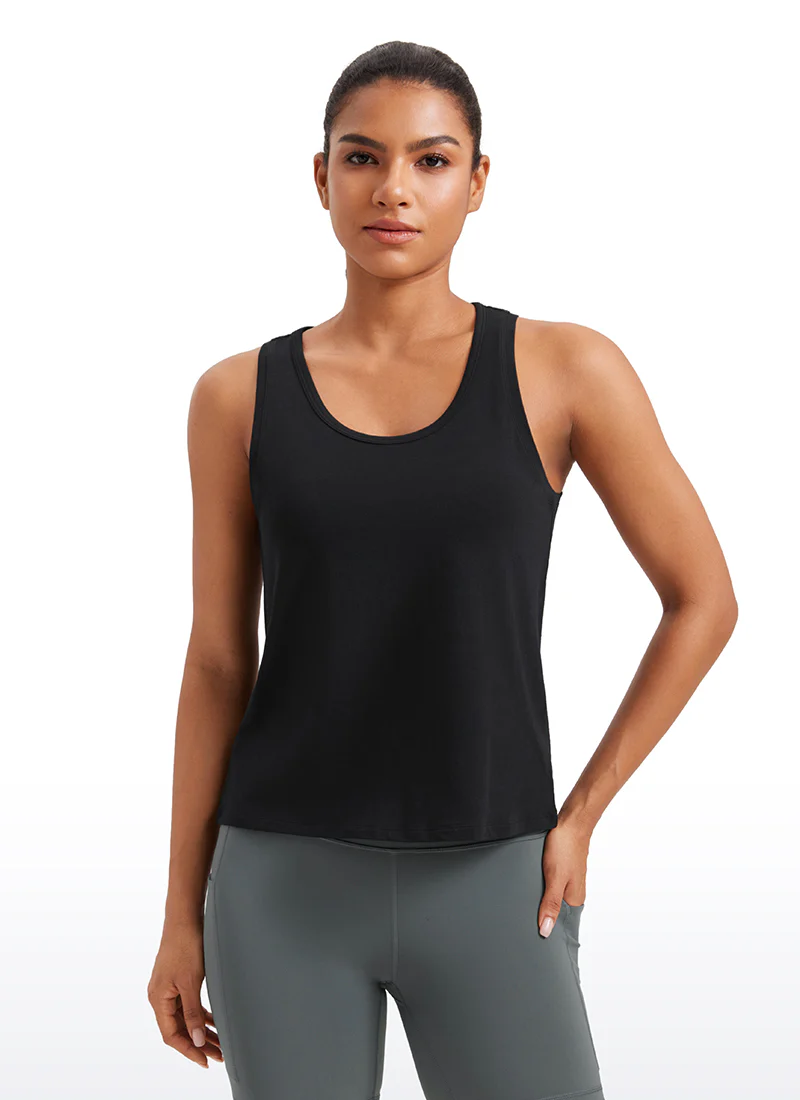 Pima Cotton Sleeveless  Scoop Neck Tank