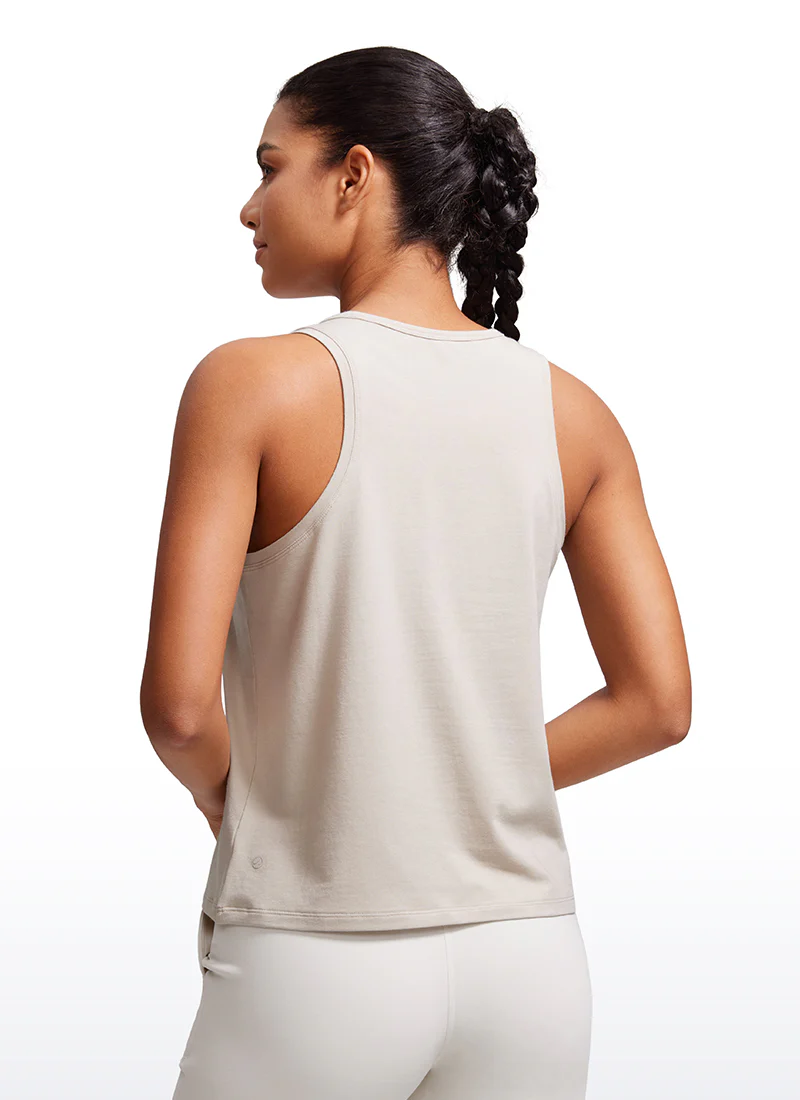 Pima Cotton Sleeveless  Scoop Neck Tank
