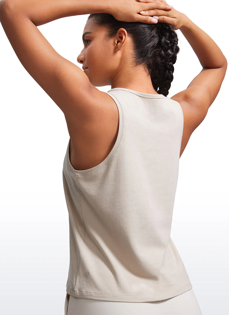 Pima Cotton Sleeveless  Scoop Neck Tank
