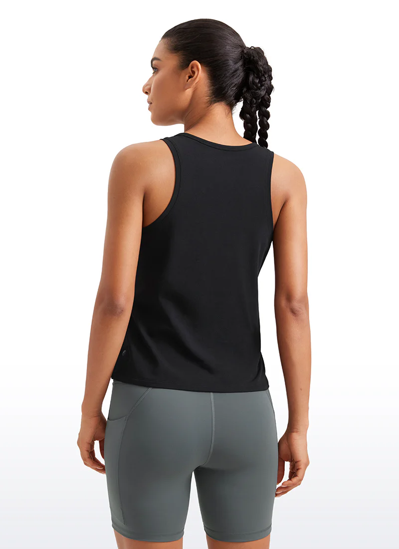 Pima Cotton Sleeveless  Scoop Neck Tank