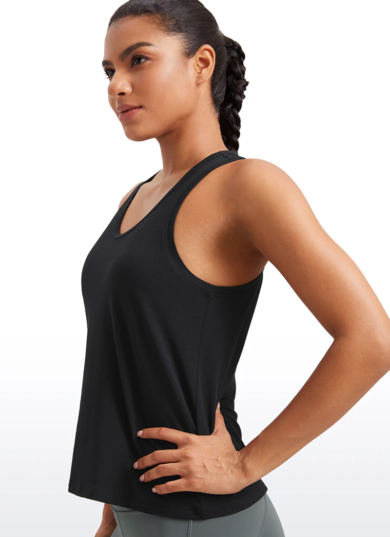 Pima Cotton Sleeveless  Scoop Neck Tank
