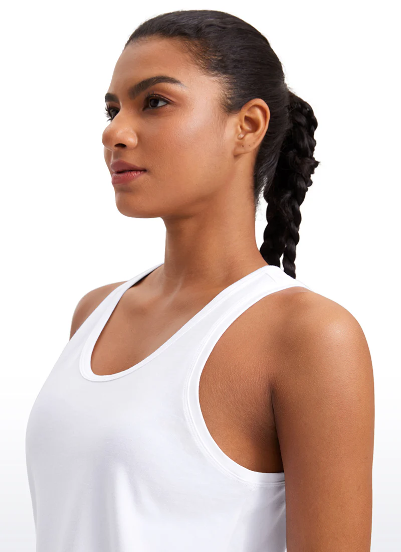 Pima Cotton Sleeveless  Scoop Neck Tank