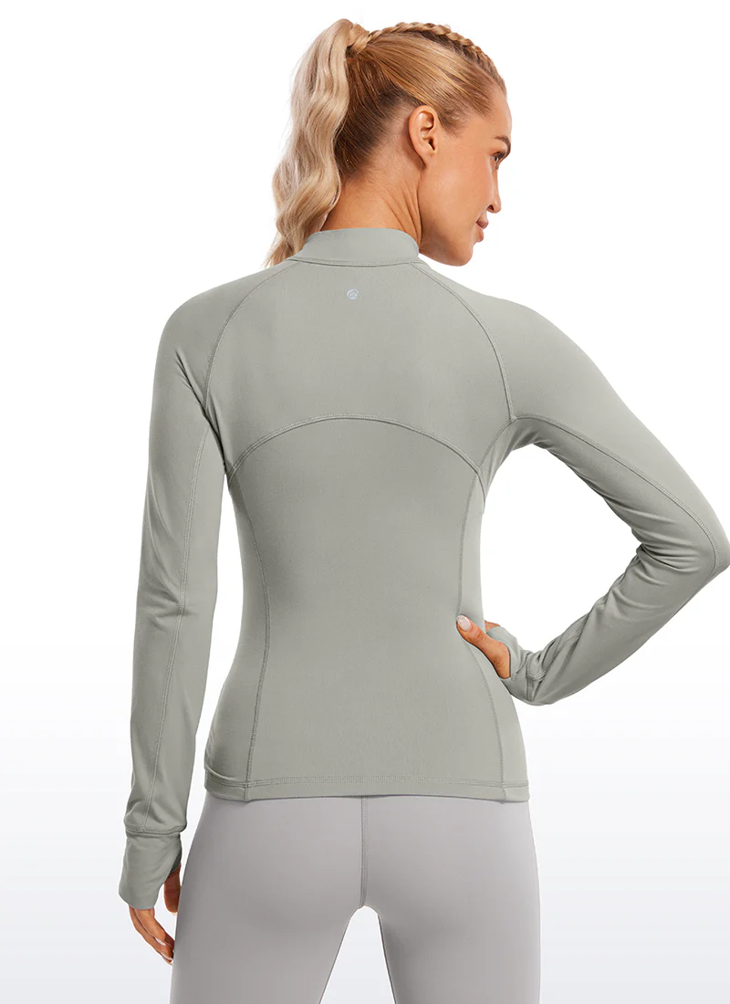 Brushed Thumbhole Half Zip Long Sleeve