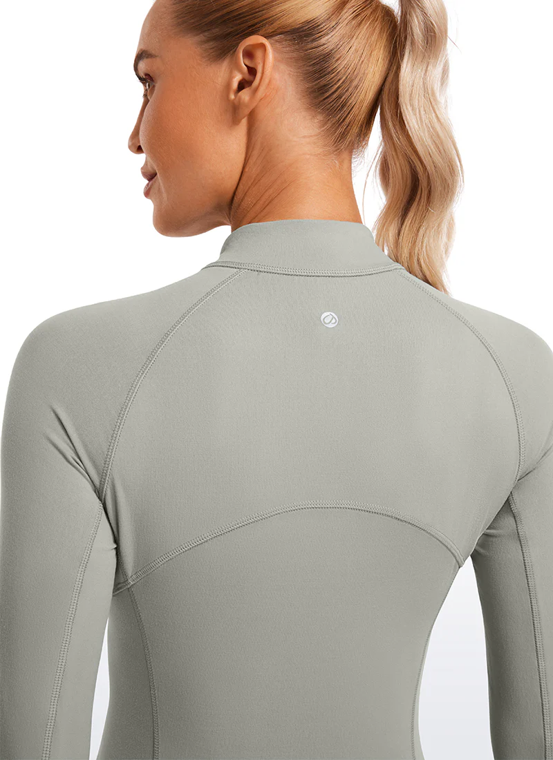 Brushed Thumbhole Half Zip Long Sleeve