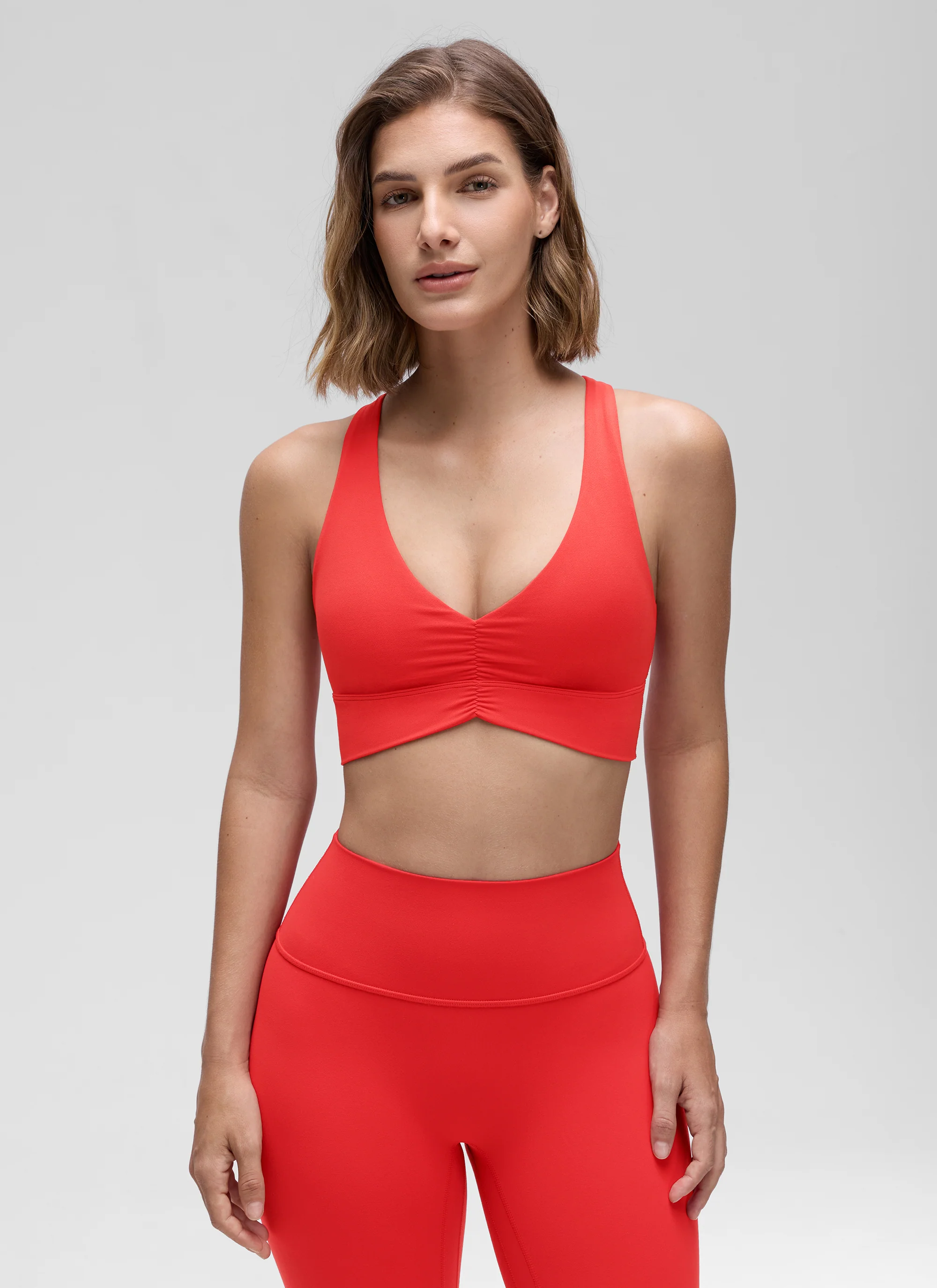 6776-butterluxe-v-neck-ruched-longline-bras-1.webp Butterluxe V Neck Ruched Longline Bras
